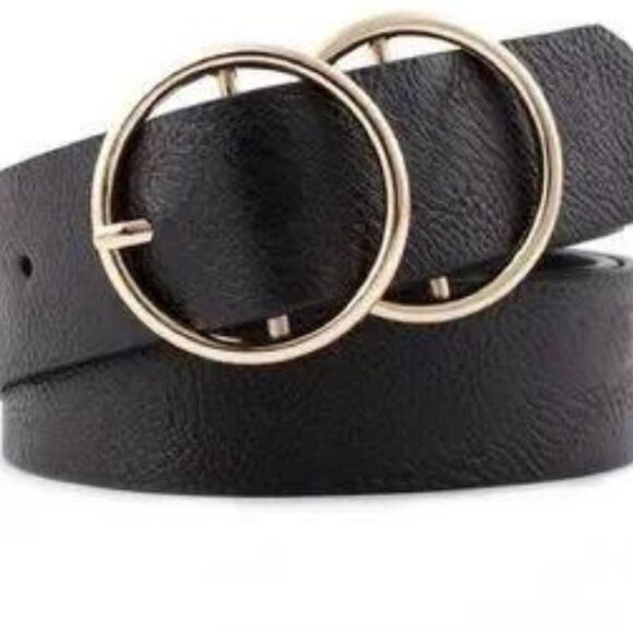 Various Colors of Faux Leather Double-O Buckle Belt - Picture 5 of 5